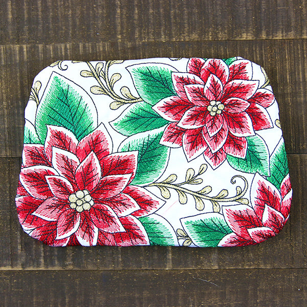 Christmas Poinsettia Zipper Pouch (In-the-Hoop)