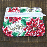 Christmas Poinsettia Zipper Pouch (In-the-Hoop)
