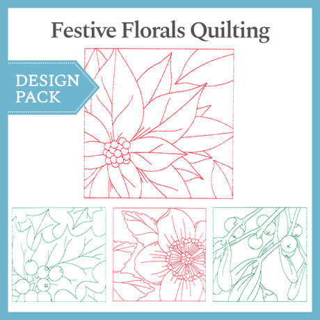 A Festive Florals Quilting Design Pack
