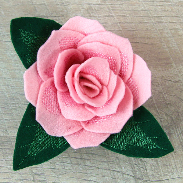 Freestanding Fabric Rose (In-the-Hoop)