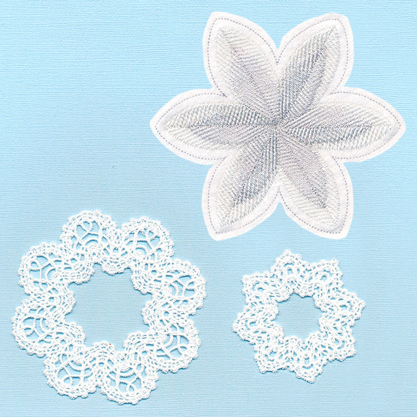 Freestanding Fabric and Lace Flower (In-the-Hoop)