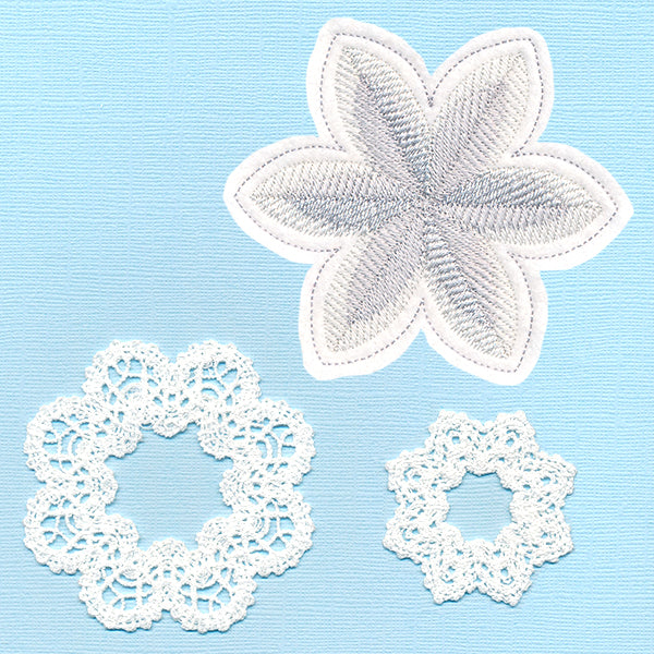 Freestanding Fabric and Lace Flower (In-the-Hoop)