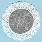 Elegant Magnolia Fabric Doily (Lace)