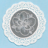 Elegant Magnolia Fabric Doily (Lace)