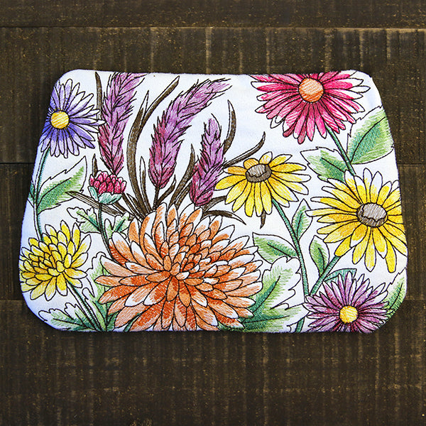 Wildflower Lined Zipper Pouch (In-the-Hoop)