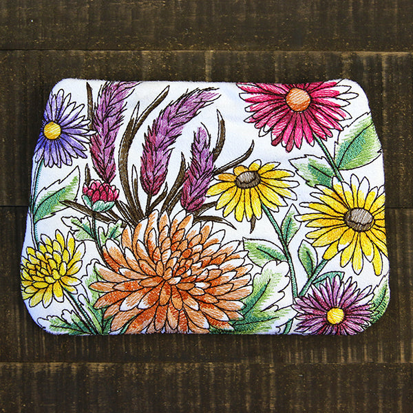 Wildflower Lined Zipper Pouch (In-the-Hoop)