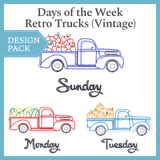 A Days of the Week Retro Trucks (Vintage) Design Pack