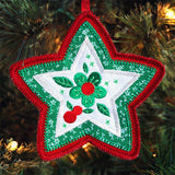 Christmas Charm Star Ornament (In-the-Hoop)