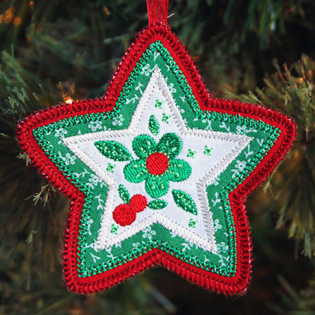 Christmas Charm Star Ornament (In-the-Hoop)