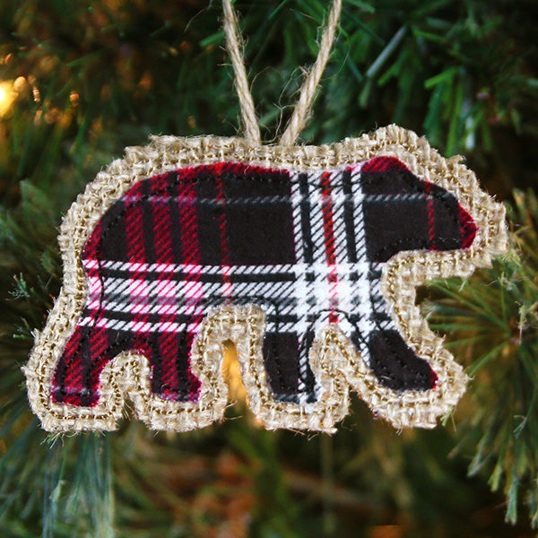 Rustic Bear Christmas Ornament (In-the-Hoop)