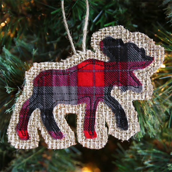 Rustic Moose Christmas Ornament (In-the-Hoop)