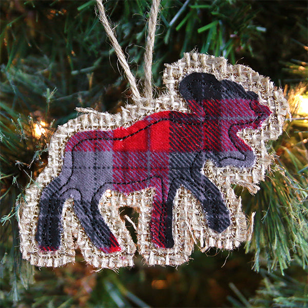 Rustic Moose Christmas Ornament (In-the-Hoop)