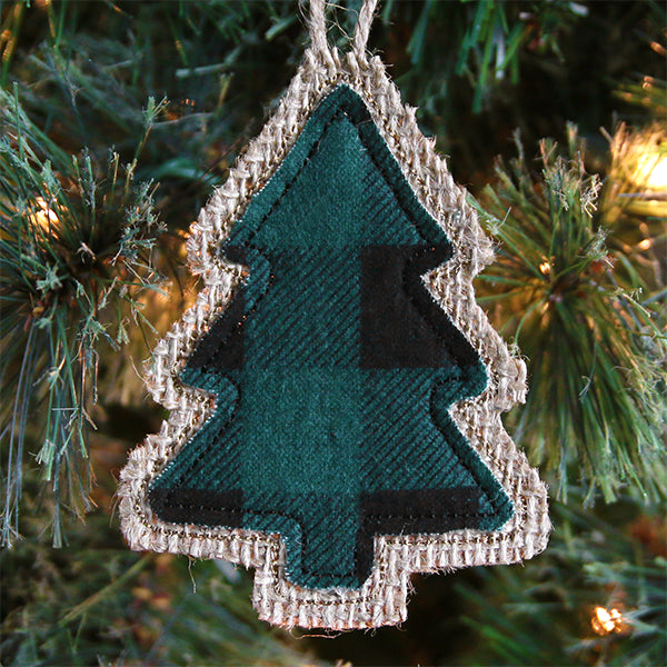 Rustic Tree Christmas Ornament (In-the-Hoop)