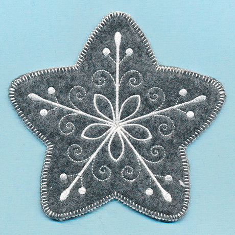 Elegant Christmas Star Ornament (In-the-Hoop)