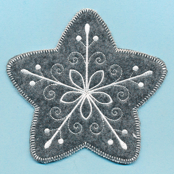 Elegant Christmas Star Ornament (In-the-Hoop)