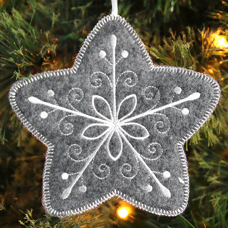 Elegant Christmas Star Ornament (In-the-Hoop)