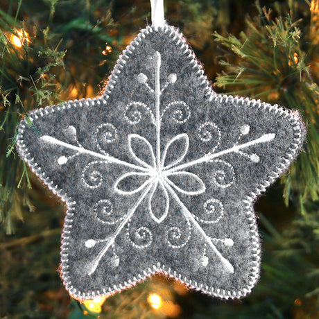 Elegant Christmas Star Ornament (In-the-Hoop)