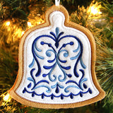 Delft Blue Christmas Cookie - Bell (In-the-Hoop)