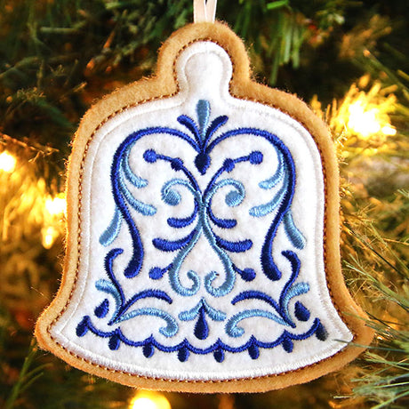 Delft Blue Christmas Cookie - Bell (In-the-Hoop)