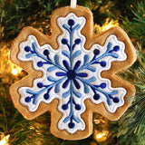 Delft Blue Christmas Cookie - Snowflake (In-the-Hoop)