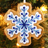 Delft Blue Christmas Cookie - Snowflake (In-the-Hoop)