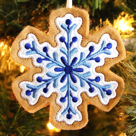Delft Blue Christmas Cookie - Snowflake (In-the-Hoop)