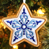 Delft Blue Christmas Cookie - Star (In-the-Hoop)