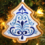 Delft Blue Christmas Cookie - Tree (In-the-Hoop)