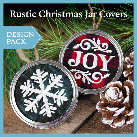 A Rustic Christmas Jar Covers Design Pack