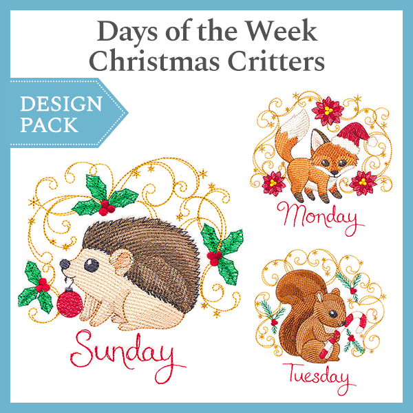 A Days of the Week Christmas Critters Design Pack