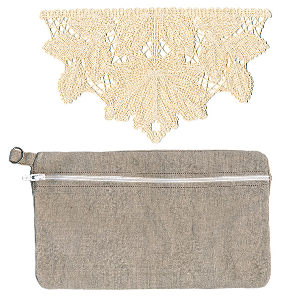 Lacy Leaves Lined Zipper Pouch (In-the-Hoop)