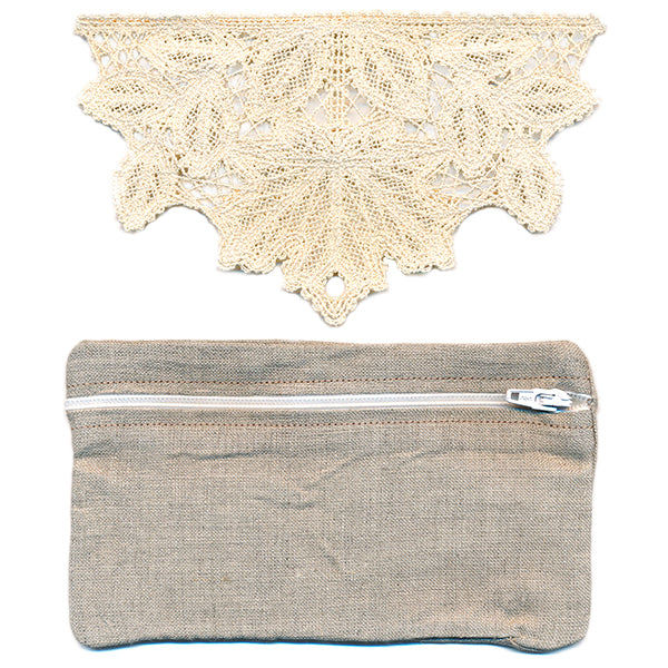 Lacy Leaves Lined Zipper Pouch (In-the-Hoop)