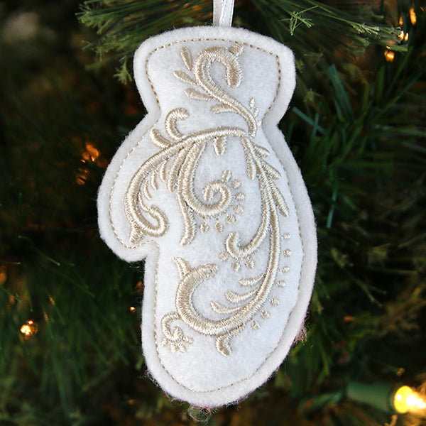 Filigree Ornaments - Mitten (Puff Foam) (In-the-Hoop)