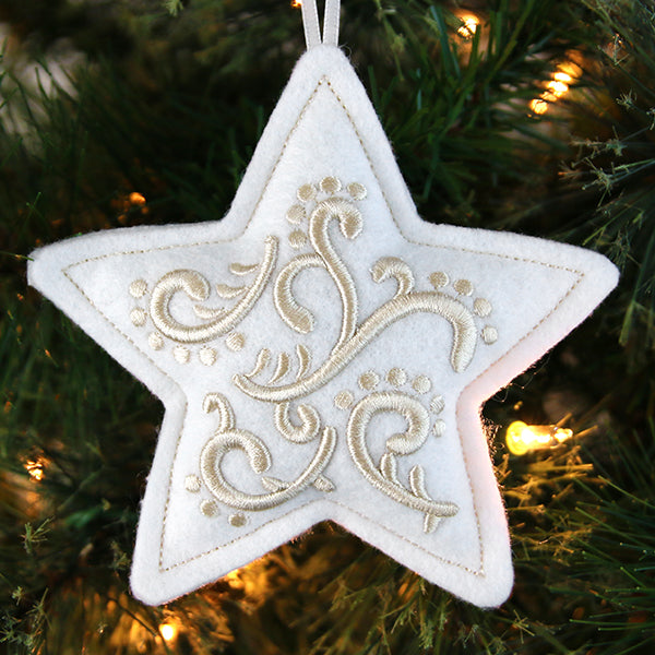 Filigree Ornaments - Star (Puff Foam) (In-the-Hoop)