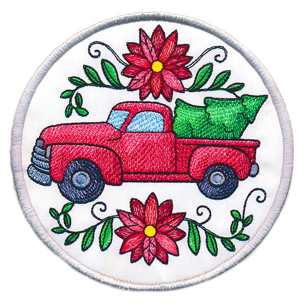 Charming Christmas Retro Truck Trivet (In-the-Hoop)