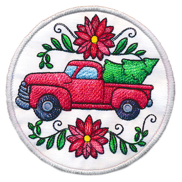 Charming Christmas Retro Truck Trivet (In-the-Hoop)