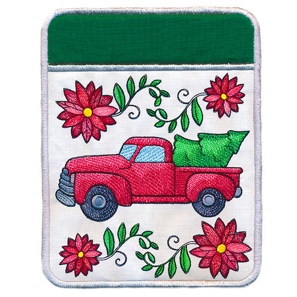 Charming Christmas Retro Truck Pot Holder (In-the-Hoop)