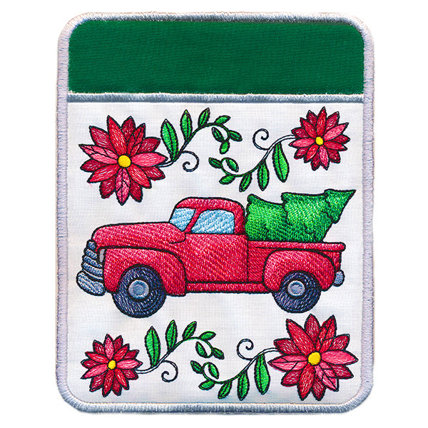 Charming Christmas Retro Truck Pot Holder (In-the-Hoop)