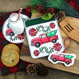 Charming Christmas Retro Truck Ornament (In-the-Hoop)