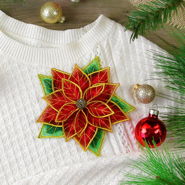 Freestanding Fabric Poinsettia (In-the-Hoop)