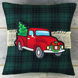 Christmas Retro Truck Pillow Wrap (In-the-Hoop)