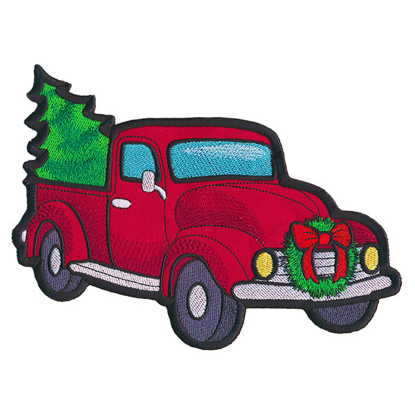 Christmas Retro Truck Pillow Wrap (In-the-Hoop)