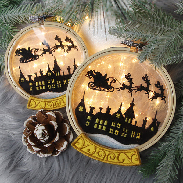 Santa's Flight Snowglobe (Organza)