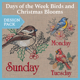 A Days of the Week Birds and Christmas Blooms Design Pack
