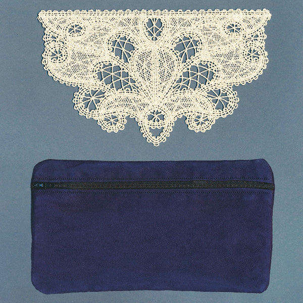 Elegant Lacy Lined Zipper Pouch (In-the-Hoop)
