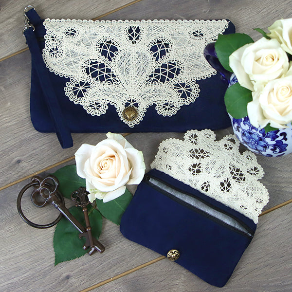 Elegant Lacy Lined Zipper Pouch (In-the-Hoop)