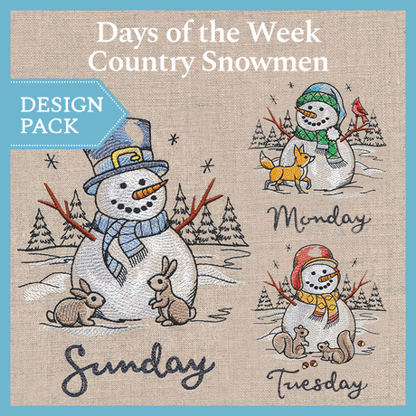 A Days of the Week Country Snowmen Design Pack