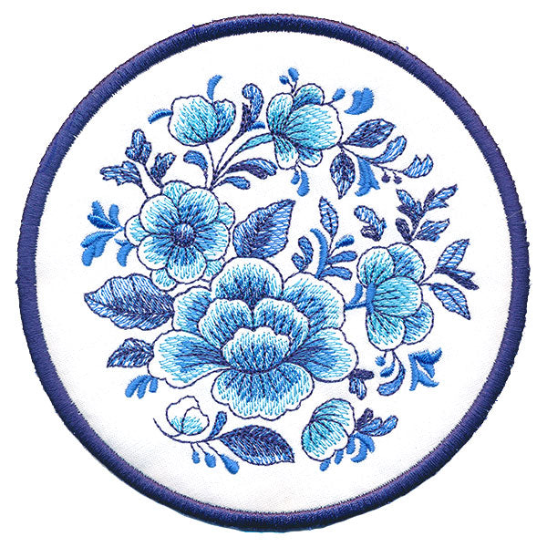 Delft Blue Flourishing Trivet (In-the-Hoop)