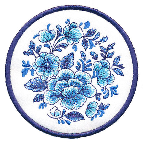 Delft Blue Flourishing Trivet (In-the-Hoop)
