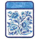 Delft Blue Flourishing Pot Holder (In-the-Hoop)